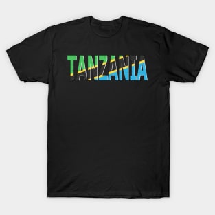 Tanzania Text in Colors of the Tanzania Flag T-Shirt